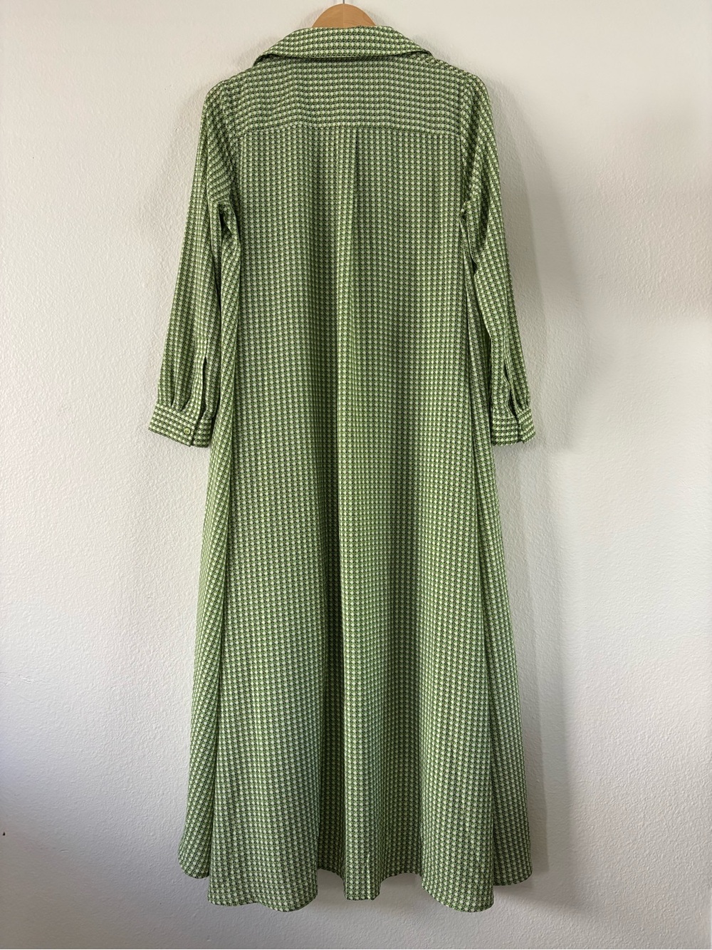 Tuckernuck Geometric Gingham Print Asymmetrical Free Flow Shirt Dress Medium - Picture 12 of 14